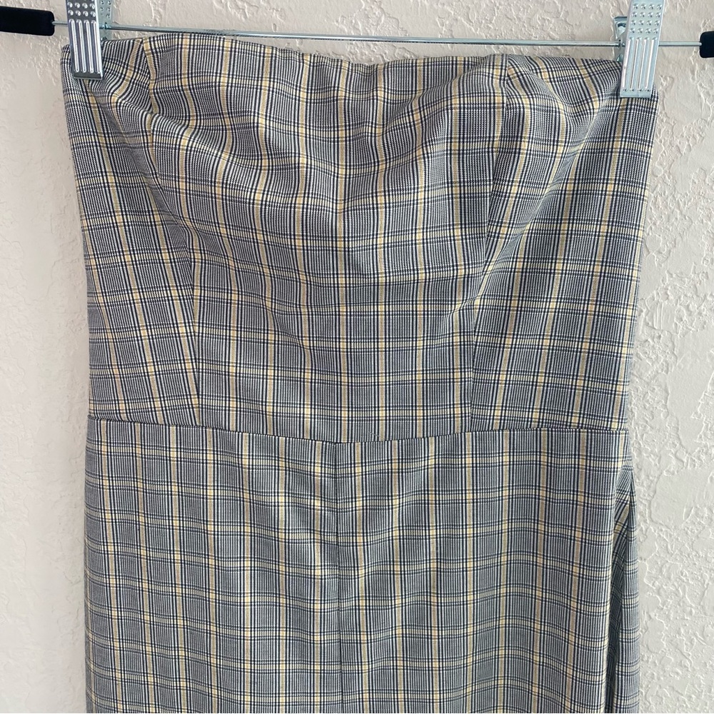Revolve Privacy Please Strapless Autumn Plaid Jumpsuit Size small - Picture 9 of 9